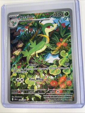 Pokemon Servine Green and Yellow Holographic Card